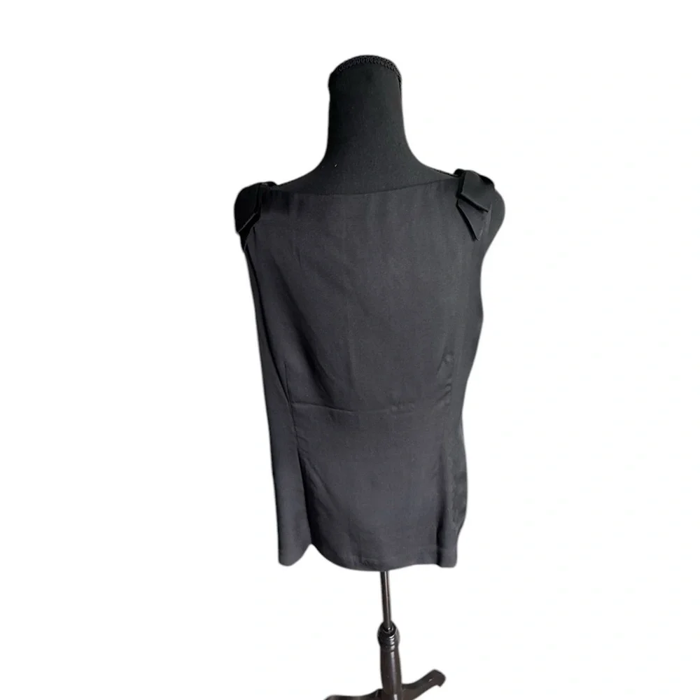 Vineyard Vines 100% Silk Black Bow Strap Tank Top Size 14 NWT G12 - Picture 3 of 10